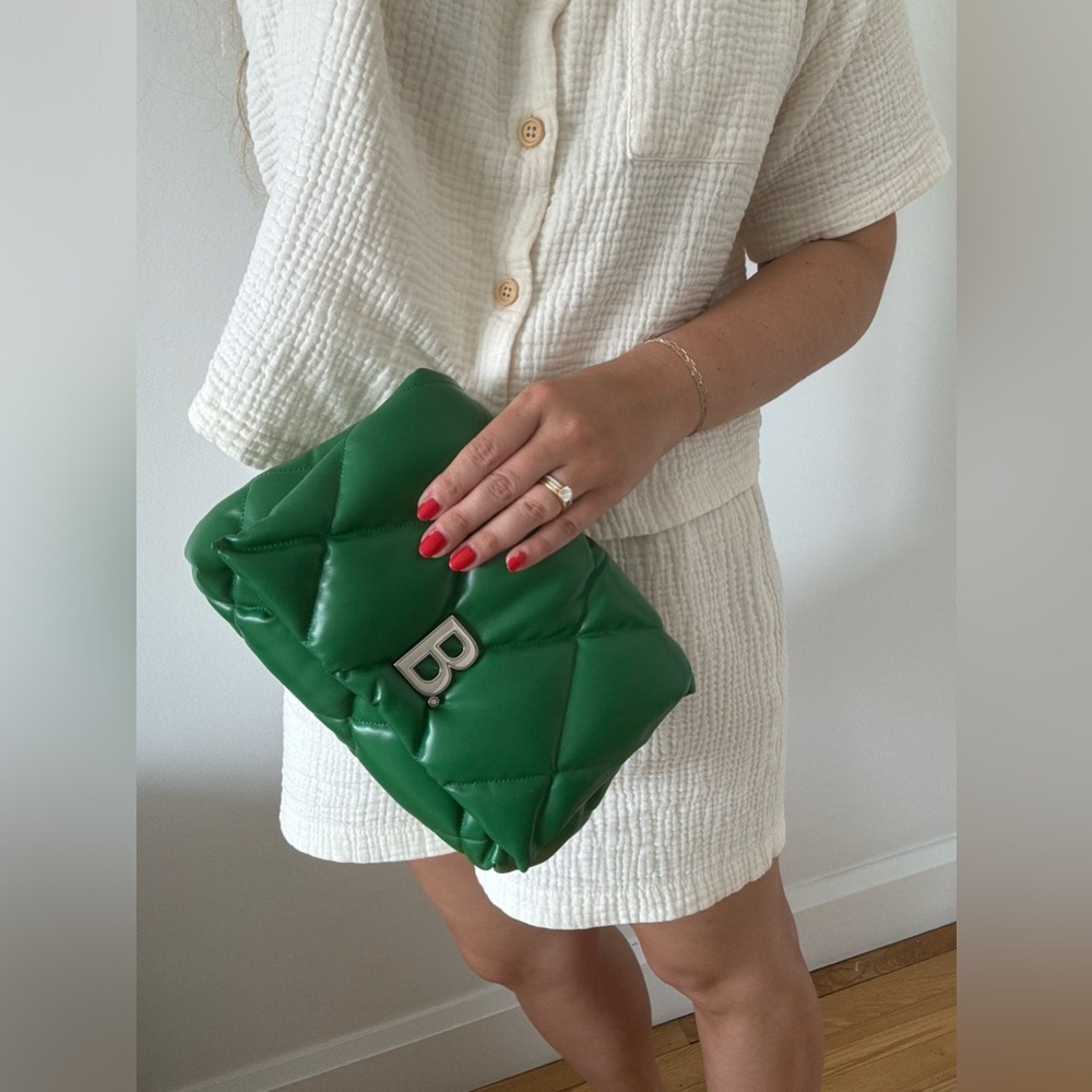Green Balenciaga Touch Puffy Clutch
